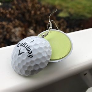 Kelly green golf ball earrings